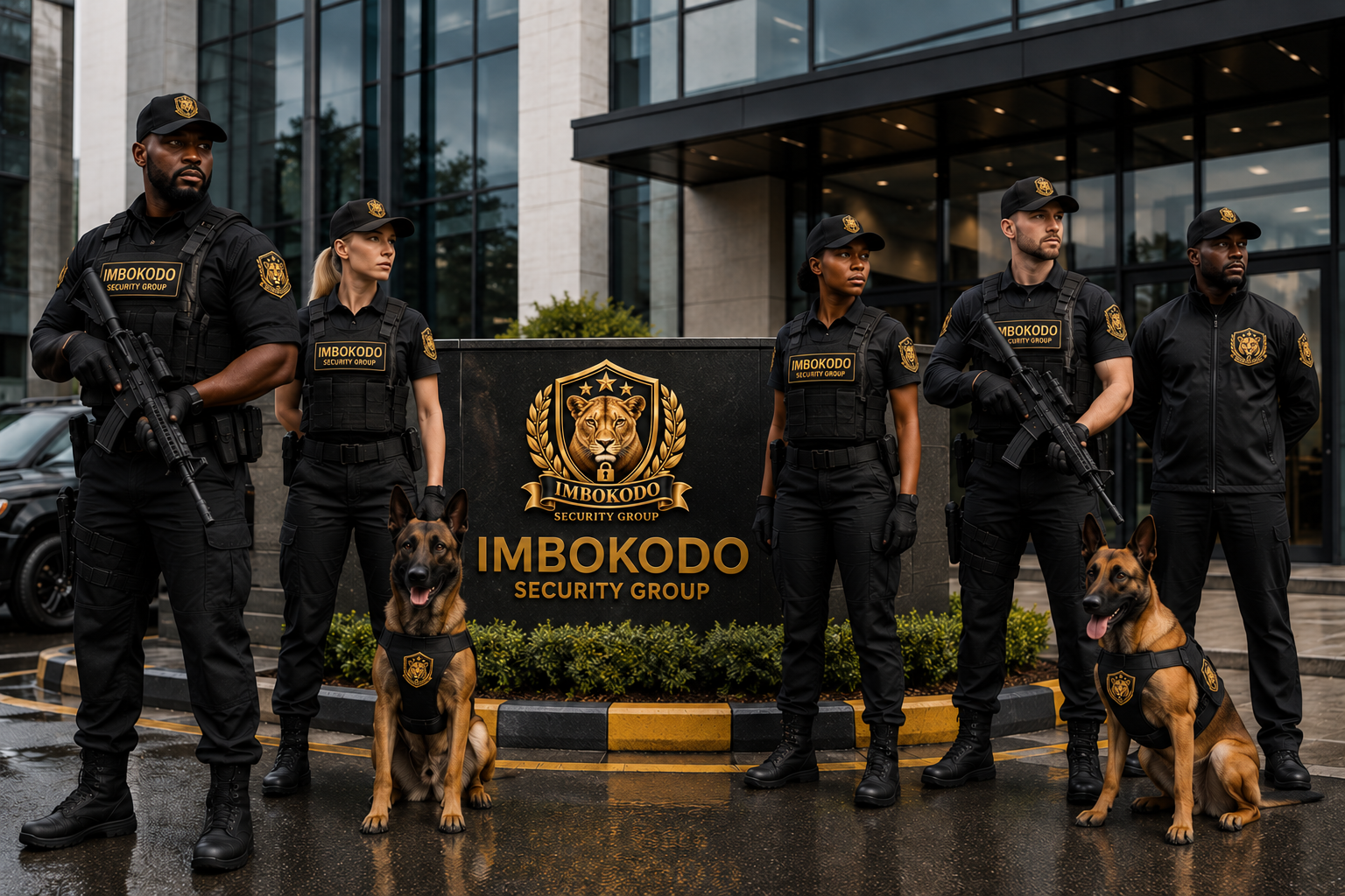 Imbokodo security professionals outside a corporate building
